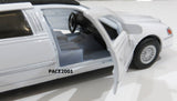 White Diecast Lincoln Town Car Stretch Limousines with Pullback Action