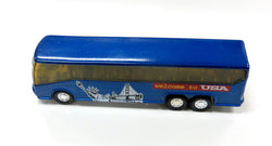 Blue Diecast Coach Bus with Pullback Action 5.75" Long