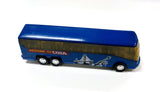 Blue Diecast Coach Bus with Pullback Action 5.75" Long