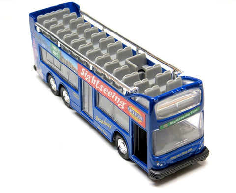 Blue Diecast New York City Sightseeing Bus with Pullback Action