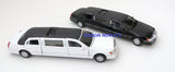 Set of 2 Lincoln Town Car Stretch Limousines Diecast Cars with Pullback Action