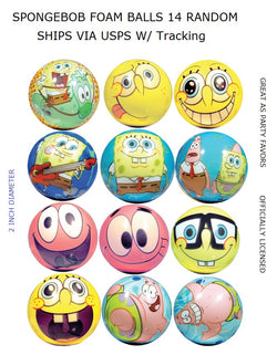 Fourteen (14) Spongebob Foam Balls **2 Inch Diameter **