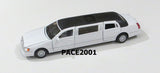 White Diecast Lincoln Town Car Stretch Limousines with Pullback Action