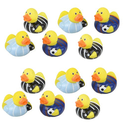 One Dozen 2" Soccer Rubber Duckies