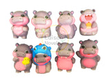 2 Inches Squishy Happy Hippos Figures in Assorted Styles (8 per order)