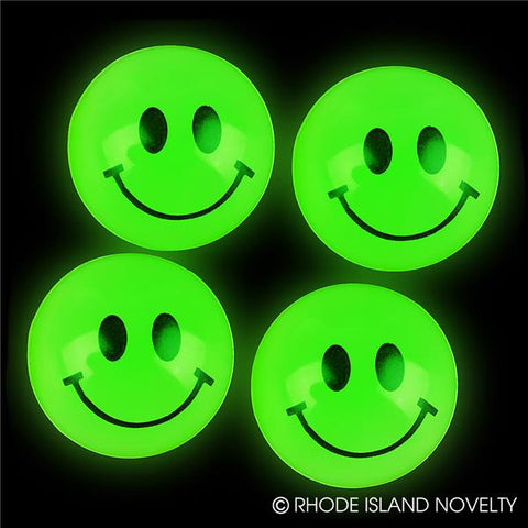 Glow in the dark smiley face bounce ball (144 Per Order) 1 inch diameter