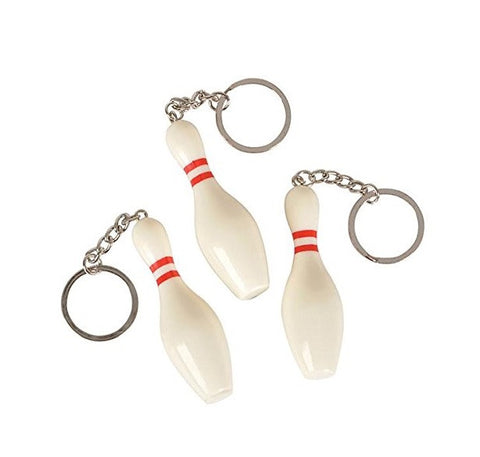 Bowling Pin Key Chains One Dozen (12)