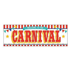 Welcome to the Carnival Plastic Banner  6' W x 3" H