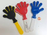 One Dozen 7.5" Clapper Hands (Red, Blue, Black & Gold)