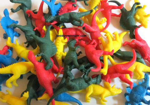 Small Vinyl Dinosaur Figures 48 Per Order (2 Inches Solid Colors)