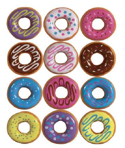 Donut Charms 1 Dozen PVC Donuts with Ball Chains