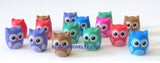 Rubber Owl Pencil Toppers (15)