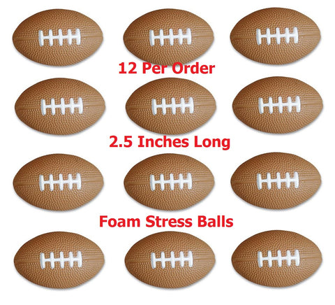 One Dozen 2.5 inches Football Stress Balls (12)