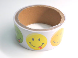 Funky Smiley Face Sticker Roll (100 Stickers)