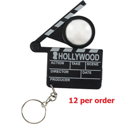 One Dozen Hollywood Mini Clapperboard Key Rings (12)