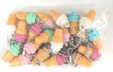 Ice Cream Cones Charms with Ball Chains - 1 Dozen