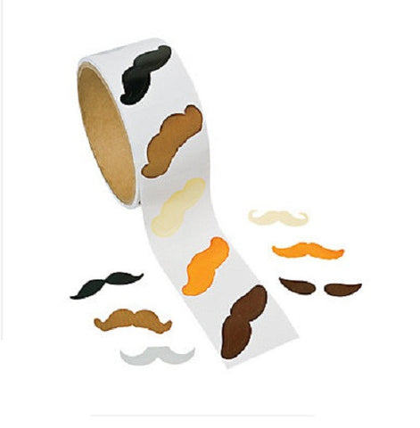 Mustache Sticker Roll (100 Stickers)