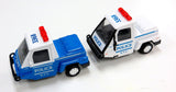 Set of 2 NYC Police 3 Wheel Scooter Diecast with Pullback Action (Blue & White)