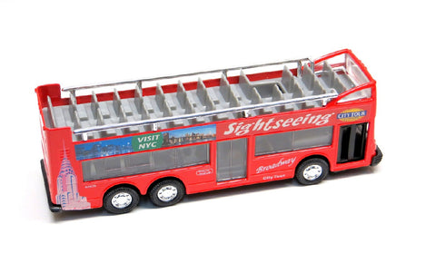 Red Diecast New York City Sightseeing Bus with Pullback Action