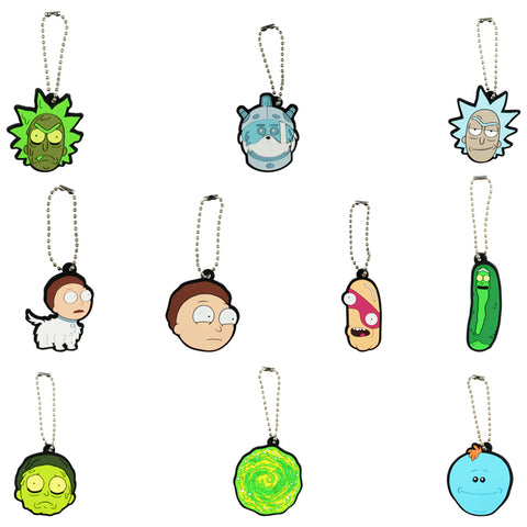 Rick and Morty Soft Touch Keychain Charms Set of 10
