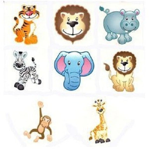 Zoo Animals Temporary Tattoos 1.75 Inches Tall (One Gross)